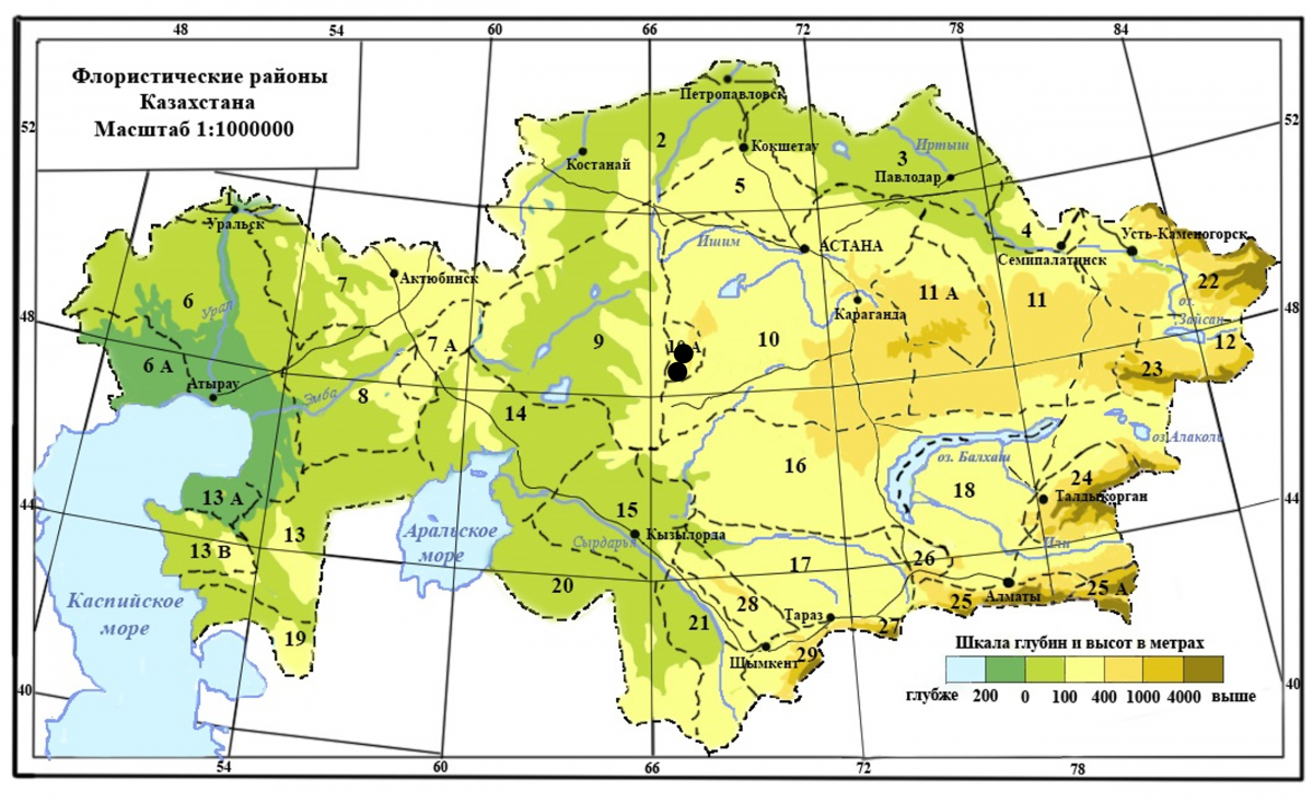 Карта растительности казахстана